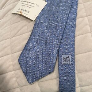 Hermes Geometric Blue Men's Tie
